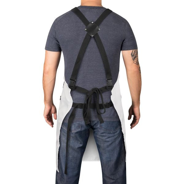 Stylecraft Classic White & Black Barber & Stylist Apron