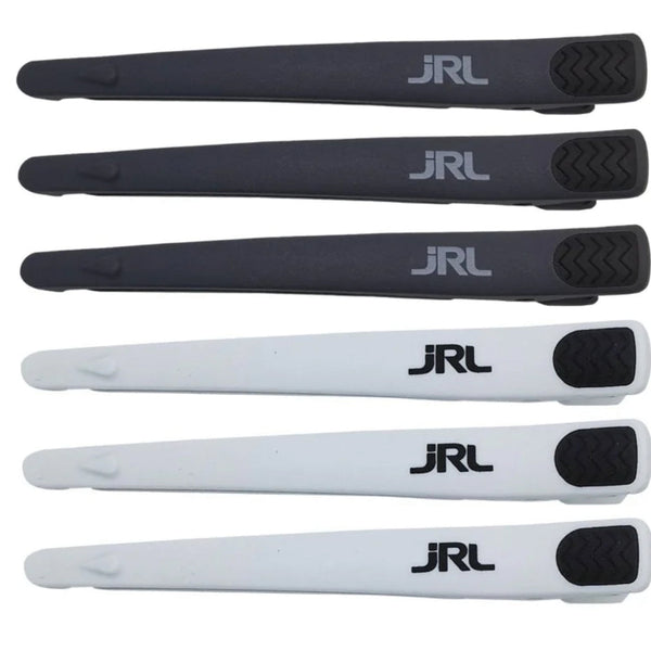 JRL Hair Clips - Gorilla Croc Clips - 6 Pack Grey & White JRL-HC01