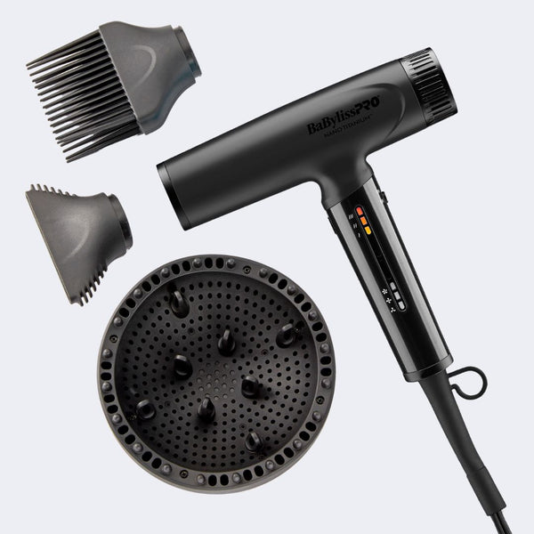 BaBylissPRO Nano Titanium Matte Black Light Ionic High-Speed Dryer