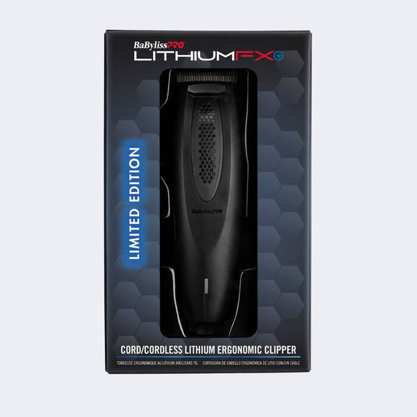 BaBylissPRO LithiumFX+ Matte Black Cord/Cordless Lithium Ergonomic Clipper