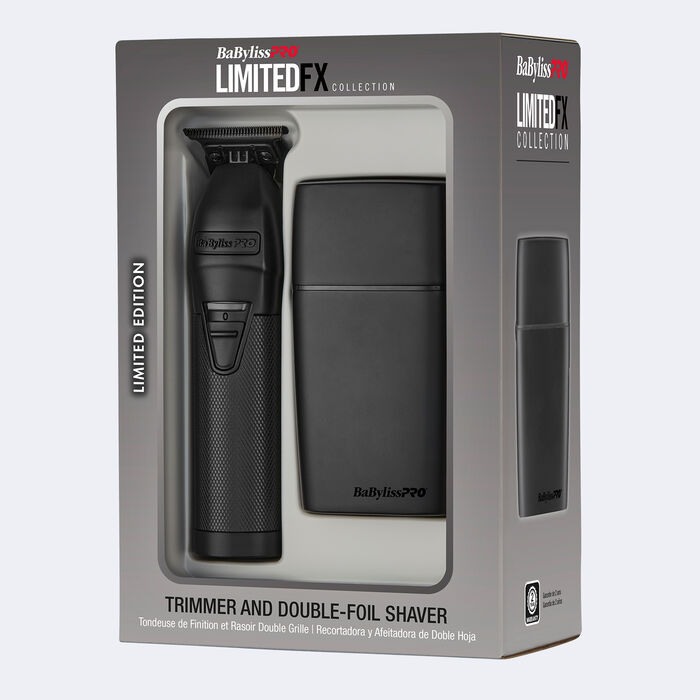 BaBylissPRO LimitedFX Matte Black Trimmer and Double-Foil Shaver Combo Save