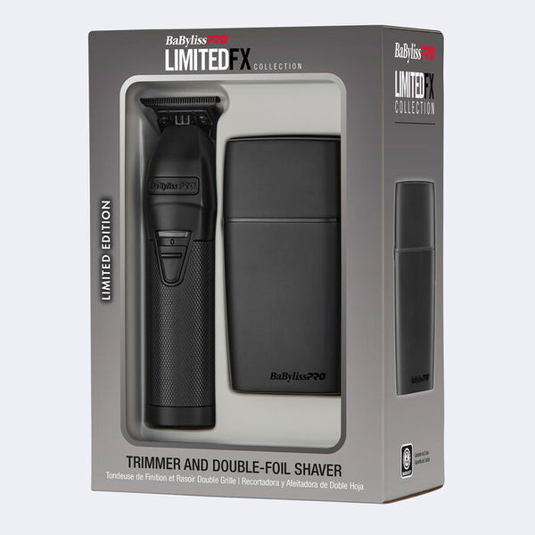 BaBylissPRO LimitedFX Matte Black Trimmer and Double-Foil Shaver Combo Save