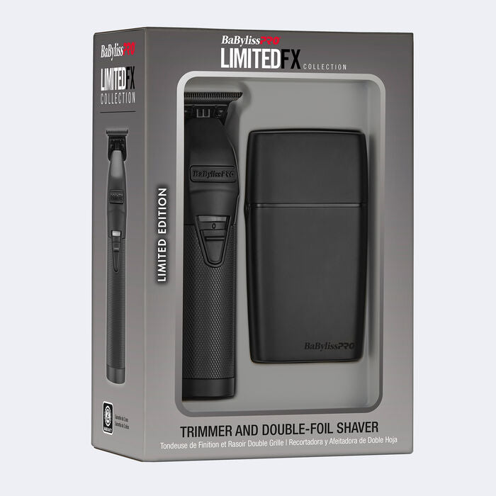 BaBylissPRO LimitedFX Matte Black Trimmer and Double-Foil Shaver Combo Save