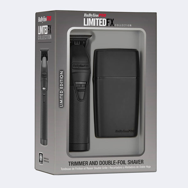 BaBylissPRO LimitedFX Matte Black Trimmer and Double-Foil Shaver Combo Save