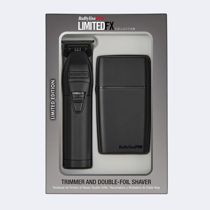 BaBylissPRO LimitedFX Matte Black Trimmer and Double-Foil Shaver Combo Save