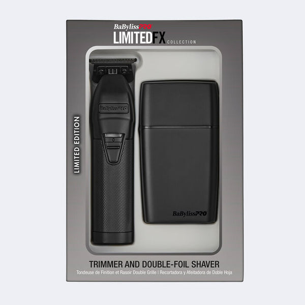 BaBylissPRO LimitedFX Matte Black Trimmer and Double-Foil Shaver Combo Save