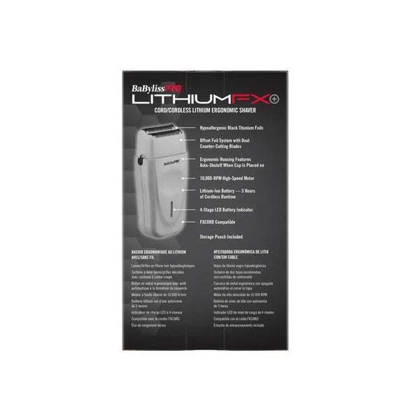BaBylissPRO Limited Edition LithiumFX+ Cord/Cordless Lithium Ergonomic Shaver (Mist Collection)