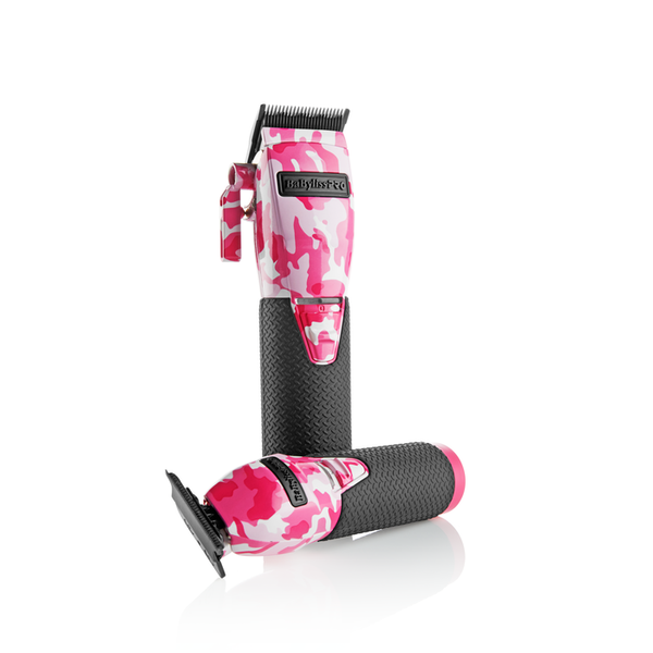 BaBylissPRO LimitedFX Pink Camo Metal Lithium Clipper and Trimmer