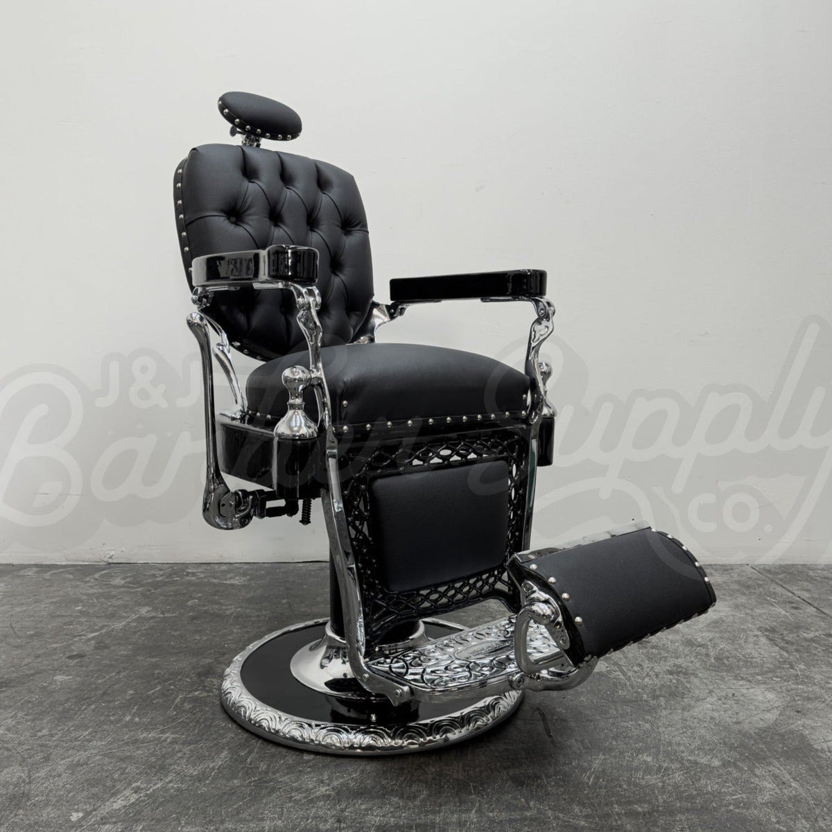 Vintage Louis Hanson Barber Chair - Triple Chrome Plated