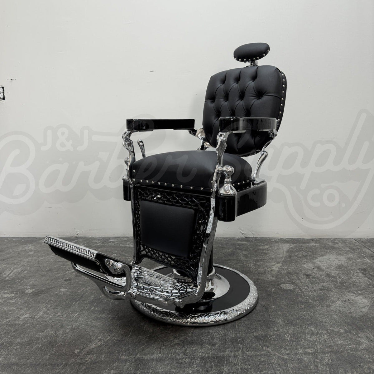 Vintage Louis Hanson Barber Chair - Triple Chrome Plated