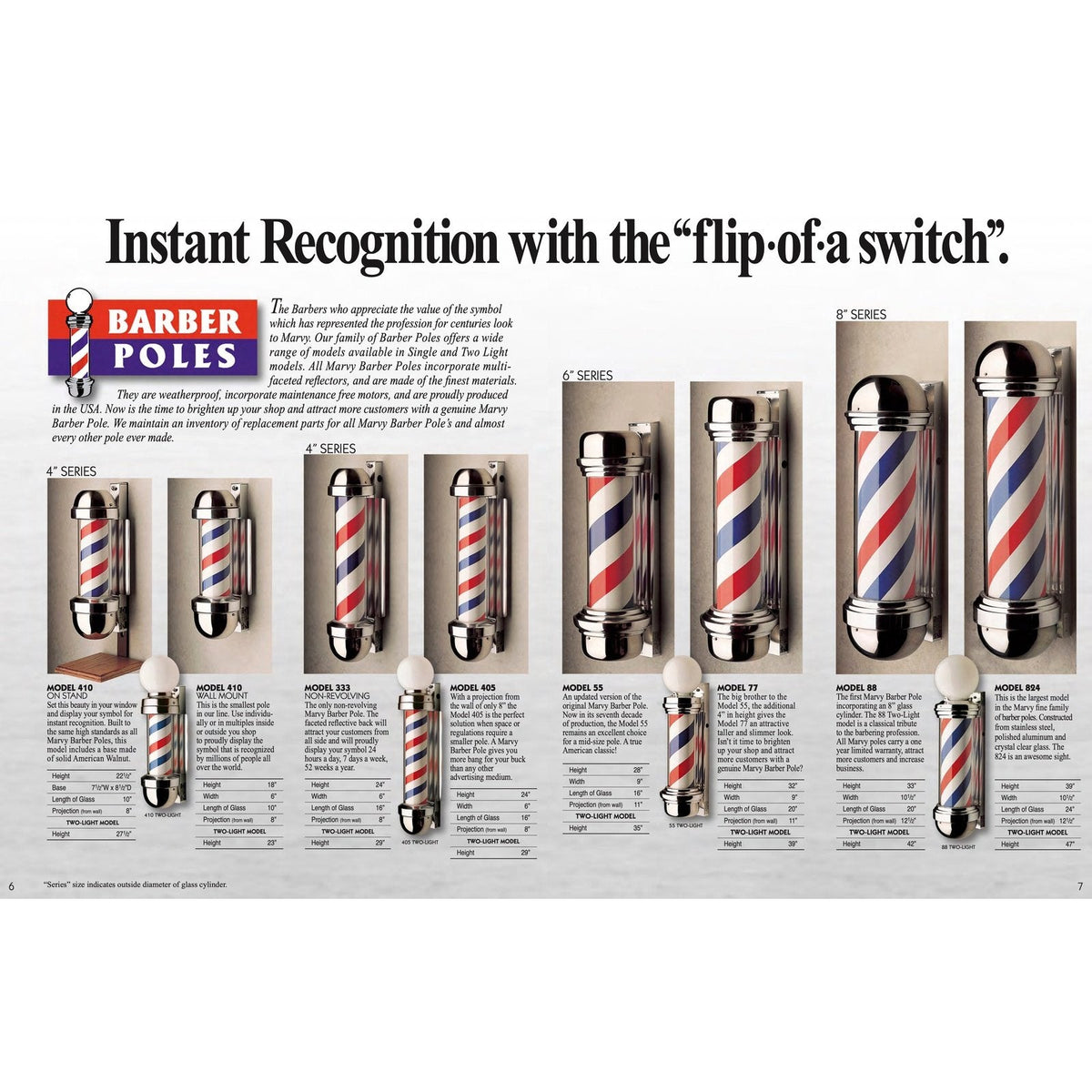 Marvy No. 824 Two Light Barber Pole