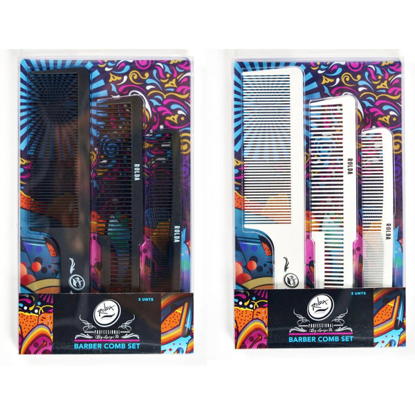 Rolda Barber Hair Styling Comb Kit - 3pk