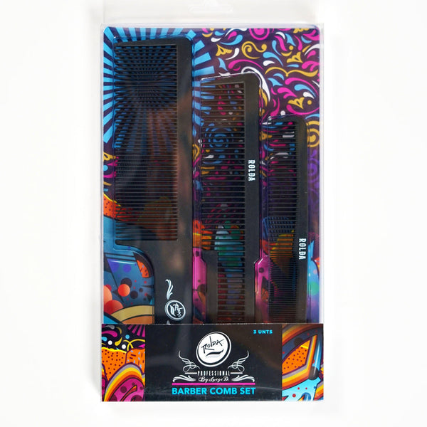 Rolda Barber Hair Styling Comb Kit - 3pk