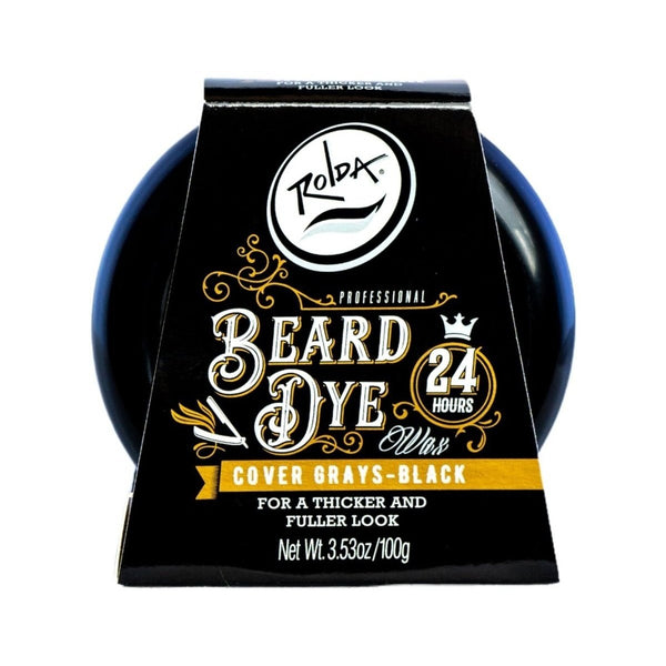 Rolda - Black Beard Dye | For A Thicker & Fuller Beard, Temporary Beard Color, Washes-Out Easily, Covers Grays, Drys Quickly