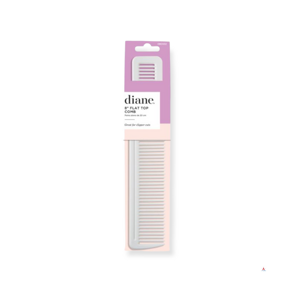 Diane Flat Top Comb 8" - White