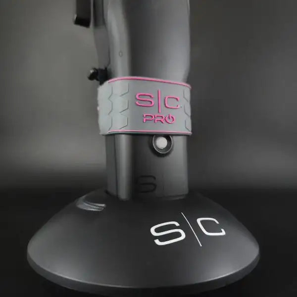 StyleCraft Pro Barber Hair Clipper and Trimmer Grip Band Set of 2 in Gray|Pink
