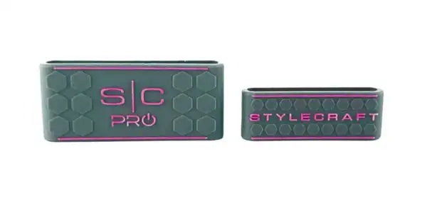 StyleCraft Pro Barber Hair Clipper and Trimmer Grip Band Set of 2 in Gray|Pink